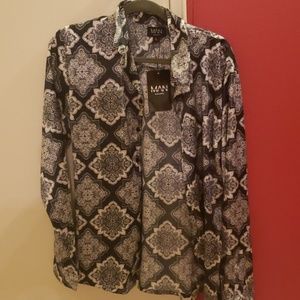 Boohoo Silk button Up Shirt.